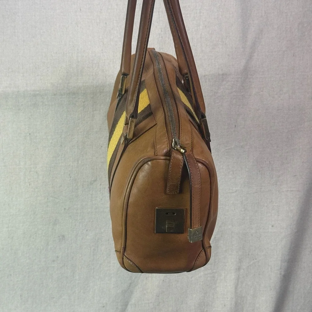 Vintage‎ Gucci Sherry Line Leather Boston Bag Tan Brown